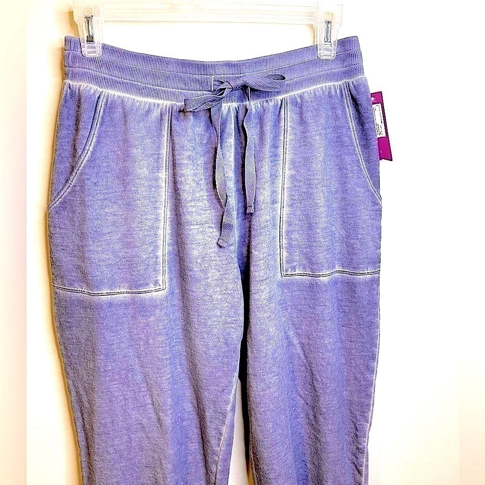 NWT Ambrielle Drawstring Cropped Jogger Sweatpants in Antique Blue Size Small - Picture 3 of 8